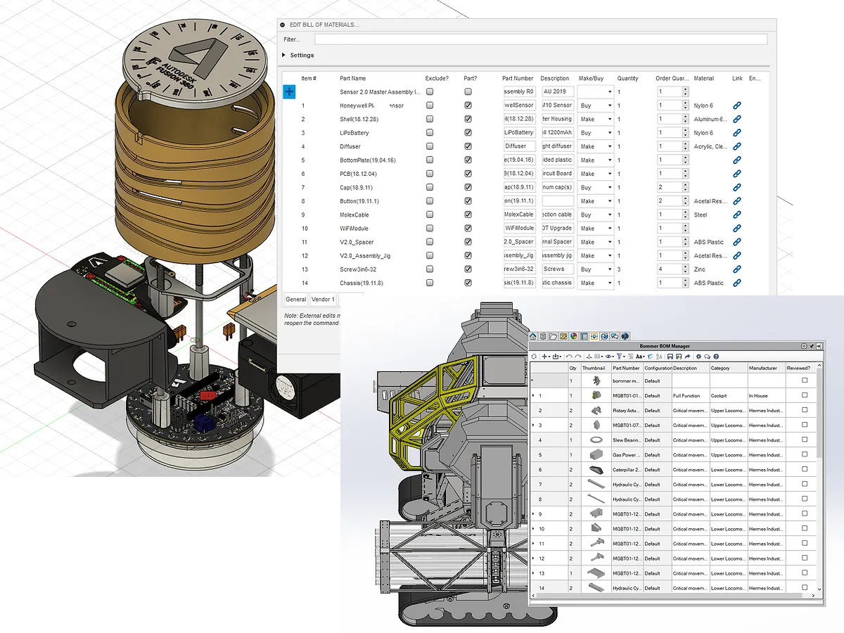 Bill of materials software.